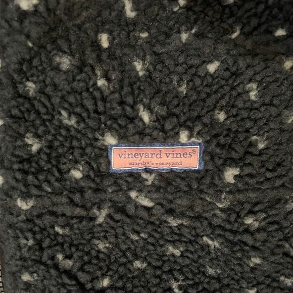 Vineyard Vines Pullover Sherpa Fleece Sweater Birdseye Women's Size M Black Gray - Picture 12 of 16